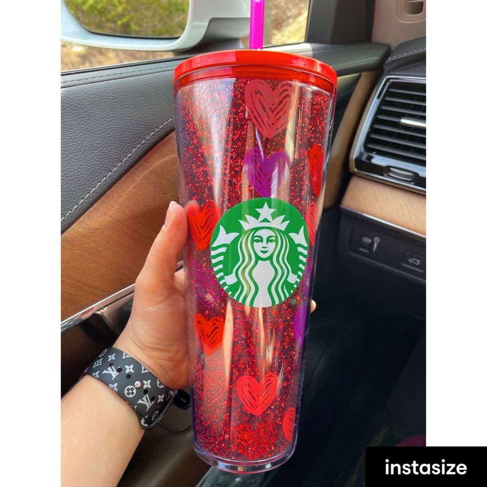 💋Vday 2022 Red Glitter Heart Tumbler💋
